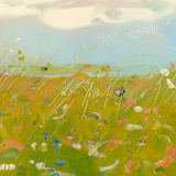 "Lark" - Original Painting in multicolor by Lindsay Megahed