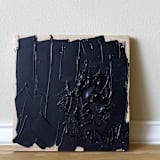 "playing with fire" - Original Painting in black by bari wieselman schulman