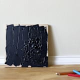 "playing with fire" - Original Painting in black by bari wieselman schulman