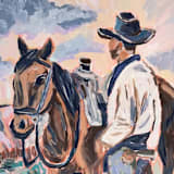 ""High Horse" – 36x36 – Original Painting" - Original Painting in multicolorassorted-colors by Sarah Mankin