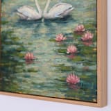 "Swans" - Original Painting in blue by Wendy Keller