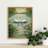 "Swans" - Original Painting in blue by Wendy Keller
