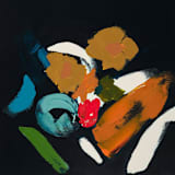 "Abstract Black Botanical Painting" - Original Painting in multicolorassorted-colors by Caryn Owen