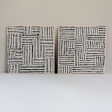 "Sketchy Pair | 12" x 12" | Set of 2" - Original Painting in brown by Katie Zimpel