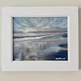 ""Satin Start" Original Framed Oil Painting" - Original Painting in blue by Mary Hills Powell