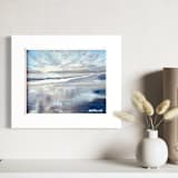 ""Satin Start" Original Framed Oil Painting" - Original Painting in blue by Mary Hills Powell