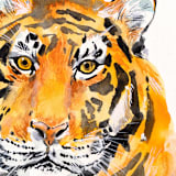 "Tiger watercolor painting" - Original Painting in multicolorassorted-colors by Alexandra Dzh