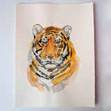 "Tiger watercolor painting" - Original Painting in multicolorassorted-colors by Alexandra Dzh