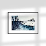 "Frozen mountain 1" - Original Painting in blue by Isabel Aguilar - Isolda