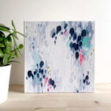 "'Garden Walk I' original painting" - Original Painting in blue by Holly Whitcomb