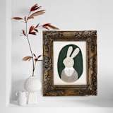 "Sir Rabbit" - Original Painting in multicolorassorted-colors by Maja Cunningham
