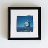 "tower overlook" - Original Painting in blue by Kamala Nahas