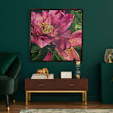 "Petal Poetry" - Original Painting in pink by Mandy Trimble Leonard