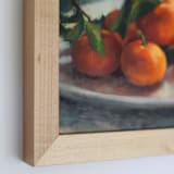 "Oranges on a Plate" - Original Painting in blue by Wendy Keller