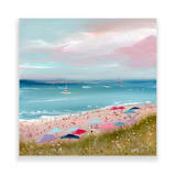 "Beach Umbrellas" - Original Painting in multicolor by Lindsay Megahed