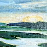 "Twilight Glow" - Original Painting in blue by Mary Hills Powell