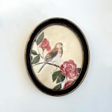 "Garden Bird 1" - Original Painting in black by Teju Reval