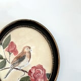 "Garden Bird 1" - Original Painting in black by Teju Reval