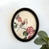 "Garden Bird 1" - Original Painting in black by Teju Reval