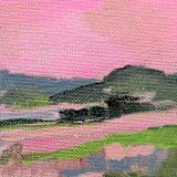 "Hudson River in Pink" - Original Painting in pink by Green Barn Studio