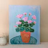 "Lace & Flowers No. 2" - Original Painting in multicolor by Lottie Aldarwish