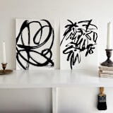 "Queen of Vines Pair" - Original Painting in black by Mary Gaspar