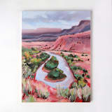 "River Chama 18x24 Unframed" - Original Painting in pink by Weronika Zubek