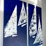 "Cloud Chaser" - Original Painting in blue by Kathryn Kelly