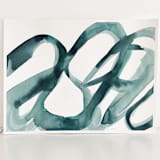 "Seaglass Walk" - Original Painting in green by Mary Gaspar