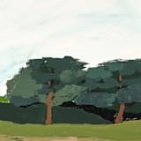 "California Oak Woodlands" - Original Painting in green by Caryn Owen