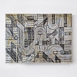 "Sketchy Pattern | 40" x 30"" - Original Painting in black by Katie Zimpel