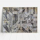 "Sketchy Pattern | 40" x 30"" - Original Painting in black by Katie Zimpel