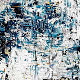"Snow Ski Mountain | Abstract Art on Canvas" - Original Painting in blue by Carmen Guedez