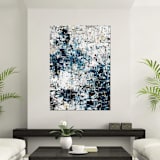 "Snow Ski Mountain | Abstract Art on Canvas" - Original Painting in blue by Carmen Guedez