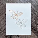 "Floating butterflies" - Original Painting in beige by Angele Kamp