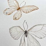 "Floating butterflies" - Original Painting in beige by Angele Kamp