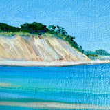 ""Harbor Shoals" Original Framed Oil Painting" - Original Painting in blue by Mary Hills Powell