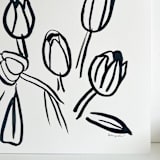 "Les Tulipes" - Original Painting in black by Mary Gaspar