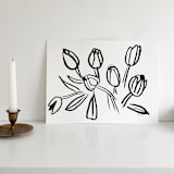 "Les Tulipes" - Original Painting in black by Mary Gaspar