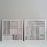 "Sketchy Lines | 16" x 16" | Set of 2" - Original Painting in brown by Katie Zimpel