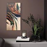 "Feathered Fly" - Original Painting in brown by Mandy Trimble Leonard