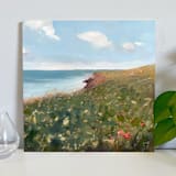"Coastal Square" - Original Painting in multicolor by Lindsay Megahed