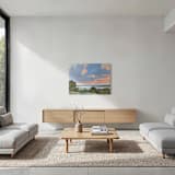 ""Peach Skies" - 40 x 30 - Original Painting" - Original Painting in multicolor by Sarah Mankin