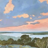 ""Peach Skies" - 40 x 30 - Original Painting" - Original Painting in multicolor by Sarah Mankin