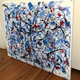 "Against The Current 4" - Original Painting in blue by Carrie Cantwell