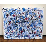 "Against The Current 4" - Original Painting in blue by Carrie Cantwell