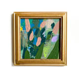 "Punctuating Blooms Pair" - Original Painting in green by Jessalin Beutler