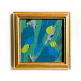 "Punctuating Blooms Pair" - Original Painting in green by Jessalin Beutler