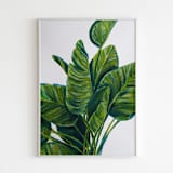 "Tropical mixed media original painting" - Original Painting in green by Alexandra Dzh