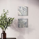 "Blueberry Shortcake Mini I & II" - Original Painting in blue by Teodora Guererra